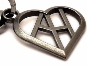 Heart of love keychain [customizable] in Polished Nickel Steel
