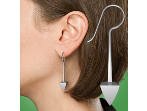 Earrings - Tribal Arrow in Polished Silver