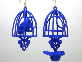 Bird in a Cage Earrings 04 in White Natural Versatile Plastic