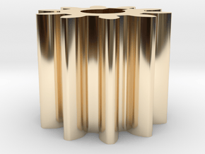 Cylindrical gear Mn=1 Z=10 - Alfa=20° Beta=0° b=10 in 14k Gold Plated Brass
