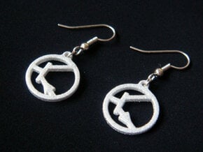 Transistor Symbol Earrings for Electrical Engineer in White Processed Versatile Plastic