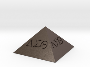 Delta Sigma Theta Decorative Pyramid in Polished Bronzed Silver Steel