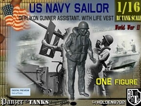 1-16 USN Sailor Oerlikon Assist-1 in White Natural Versatile Plastic