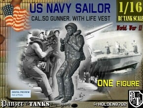 1-16 US Navy Sailor Lifevest MG-2 in White Natural Versatile Plastic