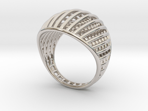 Ring The Design / size 10GK 5US ( 16.1 mm) in Rhodium Plated Brass