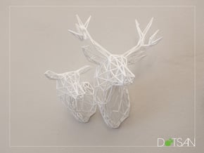 3D Printed Wired Life Doe Trophy Head Medium Facin in White Natural Versatile Plastic
