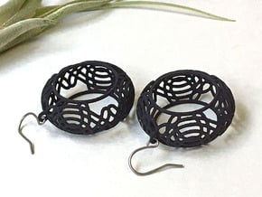 Celtic pattern earrings 1 in Black Natural Versatile Plastic