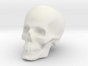 Skull Bead in White Natural Versatile Plastic