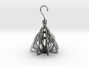 Celtic Knot Pyramid Earring in Polished Silver (Interlocking Parts)