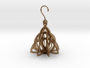 Celtic Knot Pyramid Earring in Natural Brass (Interlocking Parts)
