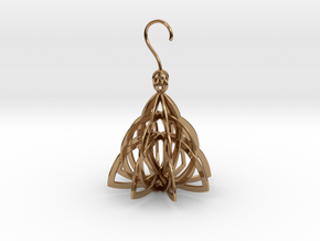Celtic Knot Pyramid Earring in Polished Brass (Interlocking Parts)