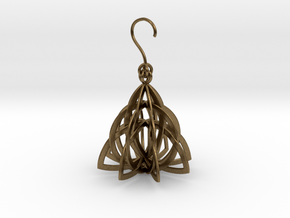 Celtic Knot Pyramid Earring in Natural Bronze (Interlocking Parts)