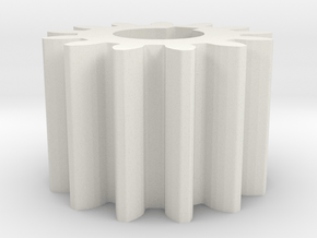 Cylindrical gear Mn=1 Z=13 AP20° Beta0° b=10 HoleØ in White Natural Versatile Plastic