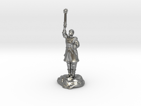 Human Cleric Zealot Of Pelor with Mace in Natural Silver