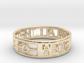 Aboriginal All the Time Ring 20mm in 14K Yellow Gold