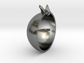 Pomegranate Pendant in Polished Silver