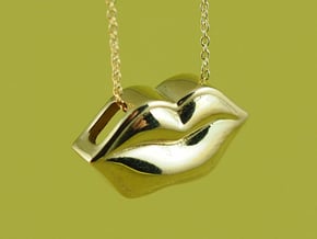 Lips Pendant in Polished Brass