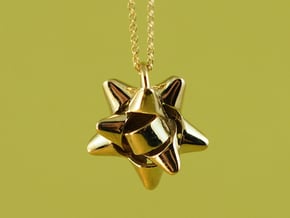 Bow Pendant in Polished Brass
