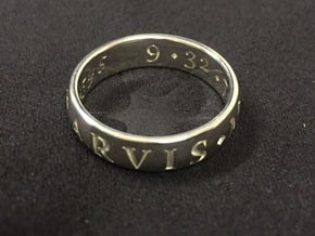 Size 10 Sir Francis Drake, Sic Parvis Magna Ring  in Fine Detail Polished Silver
