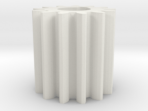 Cylindrical gear Mn=1 Z=13 AP20° Beta0° b=15 HoleØ in White Natural Versatile Plastic