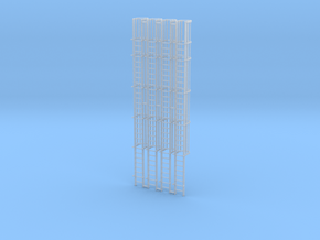 'N Scale' - (4)-30' Caged Ladder - Caged to Top in Tan Fine Detail Plastic