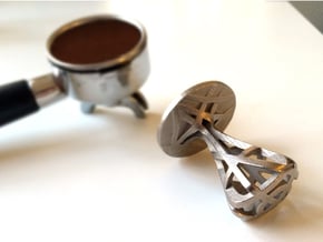 Espresso tamper in stainless steel (49 mm) in Polished Nickel Steel