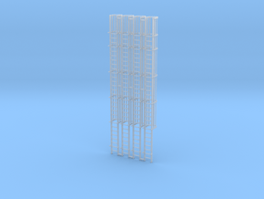 'HO Scale' - (4) 30' Caged Ladder - Cage to Top in Tan Fine Detail Plastic
