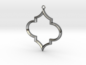 Pointed Foil Pendant Large in Polished Silver