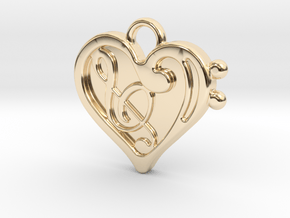 Musical Heart Pendant in 14K Yellow Gold