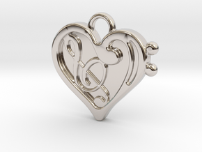 Musical Heart Pendant in Platinum