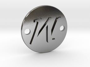 M pendant in Polished Silver