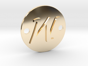 M pendant in 14k Gold Plated Brass