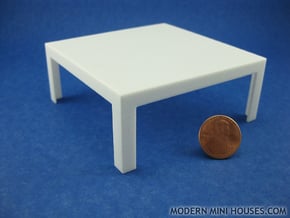 Modern Coffee Table 1:12 scale in White Processed Versatile Plastic