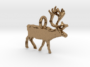 Reindeer Pendant in Natural Brass