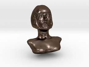 Woman with Short Hair  in Polished Bronze Steel