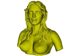 1/9 scale sexy topless girl bust A in Clear Ultra Fine Detail Plastic