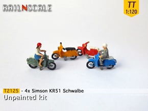 4x Simson KR51 Schwalbe (TT 1:120) in Gray Fine Detail Plastic