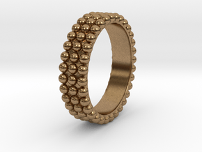 Ring with ball in Natural Brass