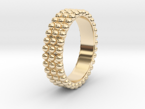 Ring with ball in 14k Gold Plated Brass