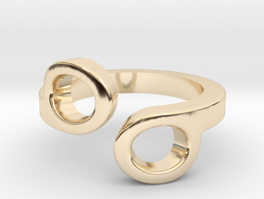 "Hex Key" Contrarie' Ring in 14k Gold Plated Brass