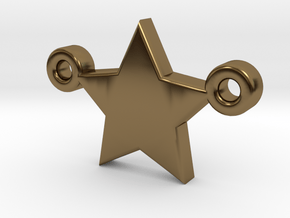 Star Pendant - Size 1,45cm in Polished Bronze