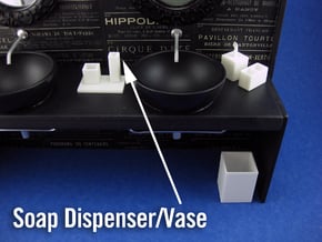 Bath Soap Dispenser/Vase 1:12 scale in White Processed Versatile Plastic