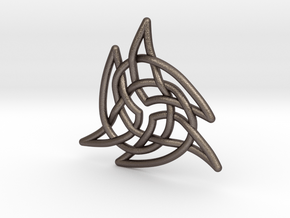 Triquetra 4 in Polished Bronzed Silver Steel