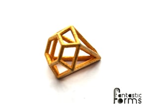Pendant 'Diamond 3D' in Polished Gold Steel