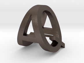 AQ  in Polished Bronzed Silver Steel