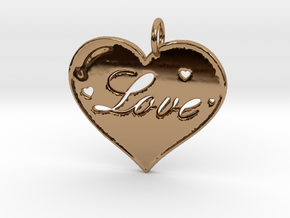 i 4 Love Pendant in Polished Brass
