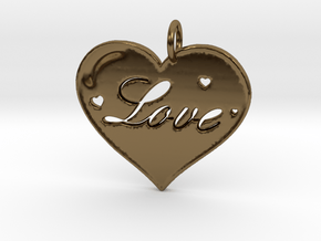 i 4 Love Pendant in Polished Bronze