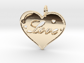 i 4 Love Pendant in 14K Yellow Gold