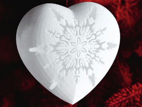 Large Snowflake Heart by Helen & Colin David in White Natural Versatile Plastic