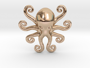 Cthulhu Dreaming in 14k Rose Gold Plated Brass